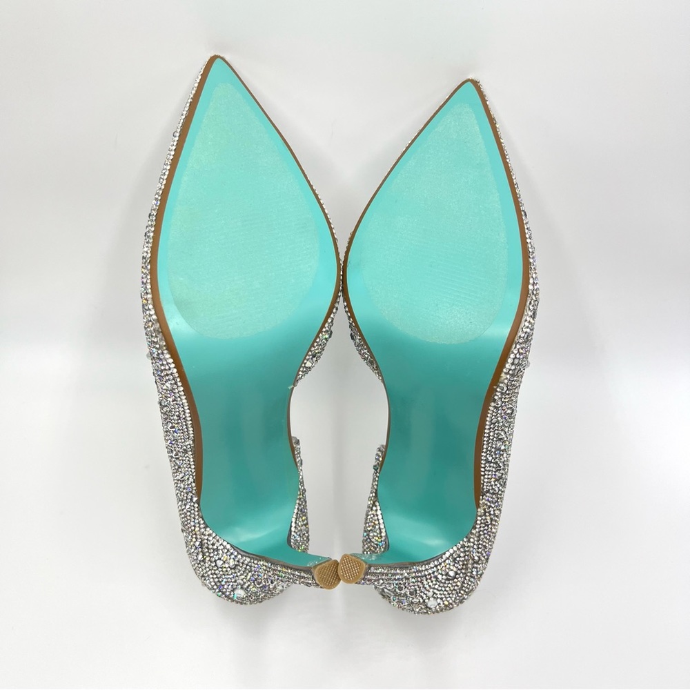 Betsey Johnson Women's SB Hazil Jeweled Silver Stiletto Heels Pumps Shoes 9 - Picture 10 of 15